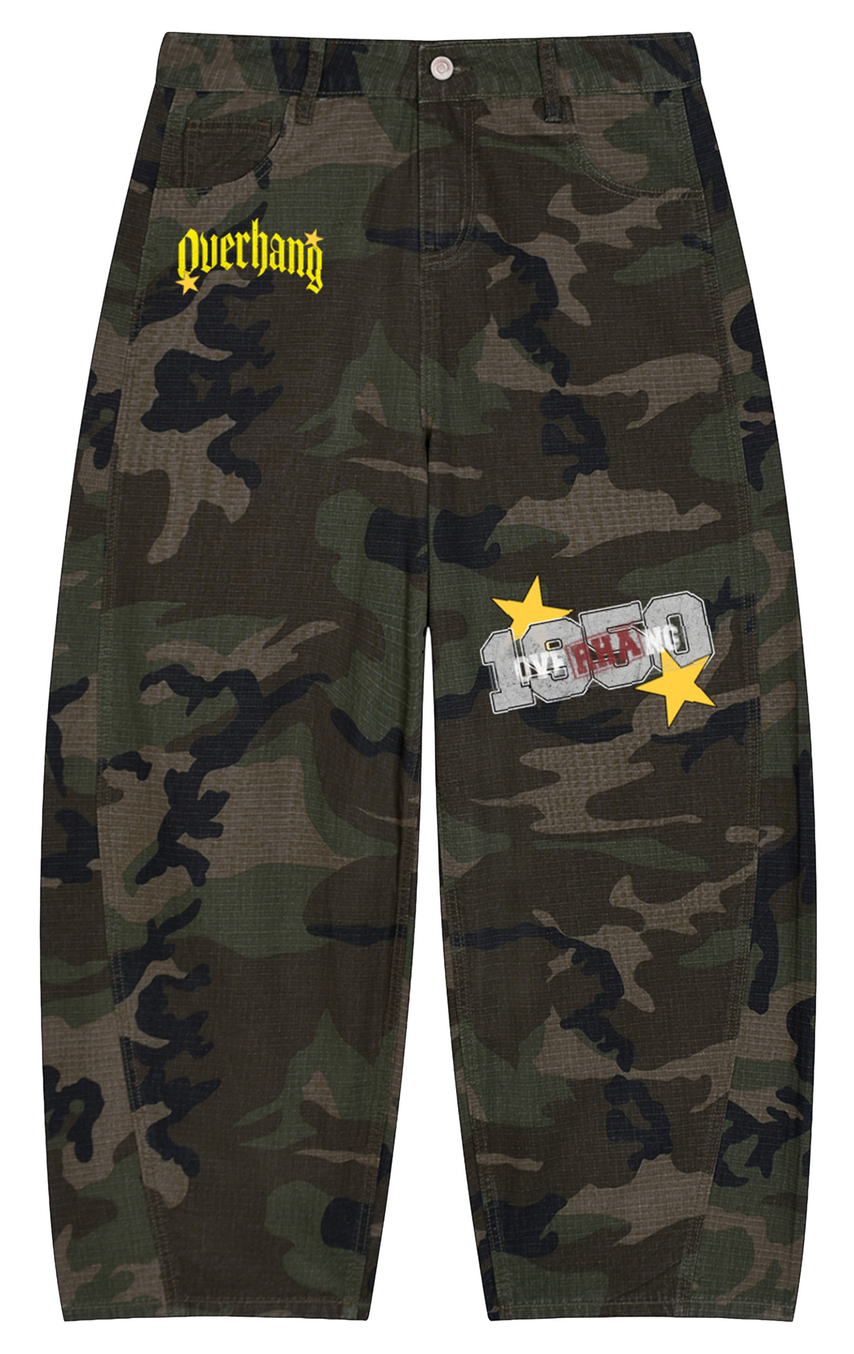 Men’s Camo Barrel Leg Cargo Pants