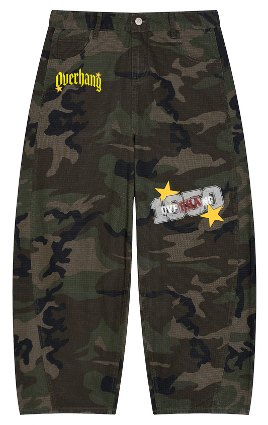 Men’s Camo Barrel Leg Cargo Pants