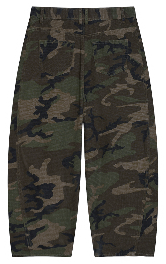 Men’s Camo Barrel Leg Cargo Pants